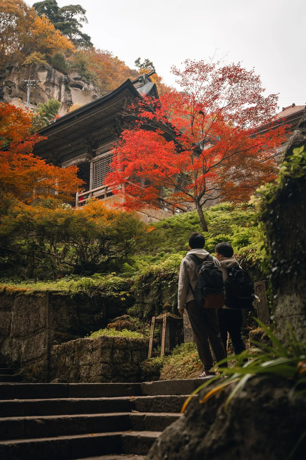 Risshakuji Temple (Yamadera) in autumn, Yamagata